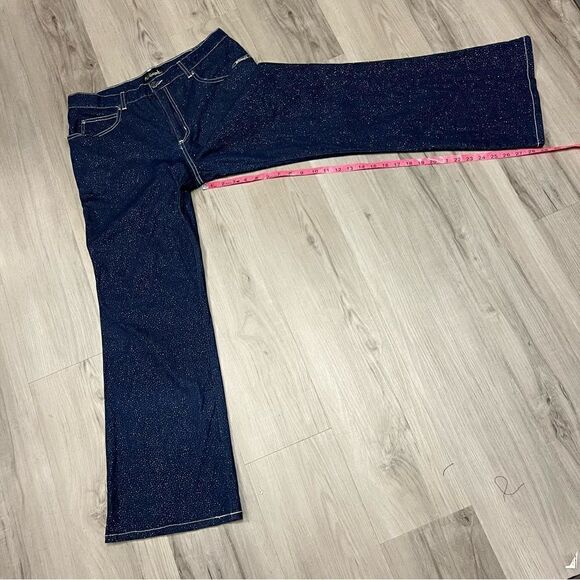 Girlfriends LA vintage y2k deadstock bootcut sparkly jeans NWOT Sz 15 stretchy - Picture 7 of 14